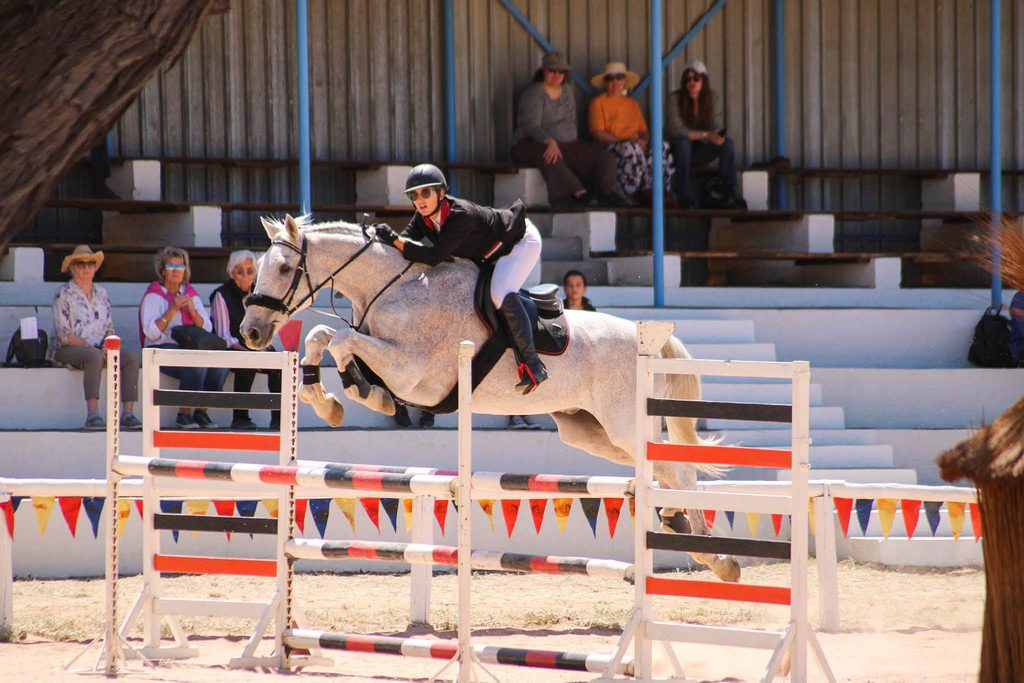 Michelle Kuenzle on Seeis Elton at the annual Reitclub Okahandja Dressage & Jumping Show. Contributed.