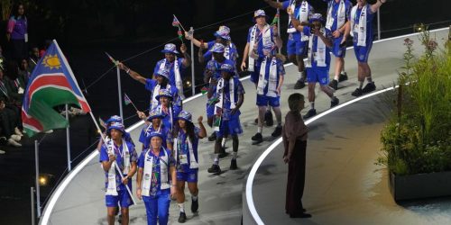 Team Namibia Marches Proudly into Commonwealth Games Opening Ceremony