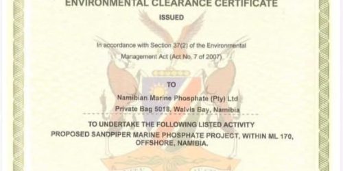 Namibian Marine Phosphate Receives Environmental Clearance